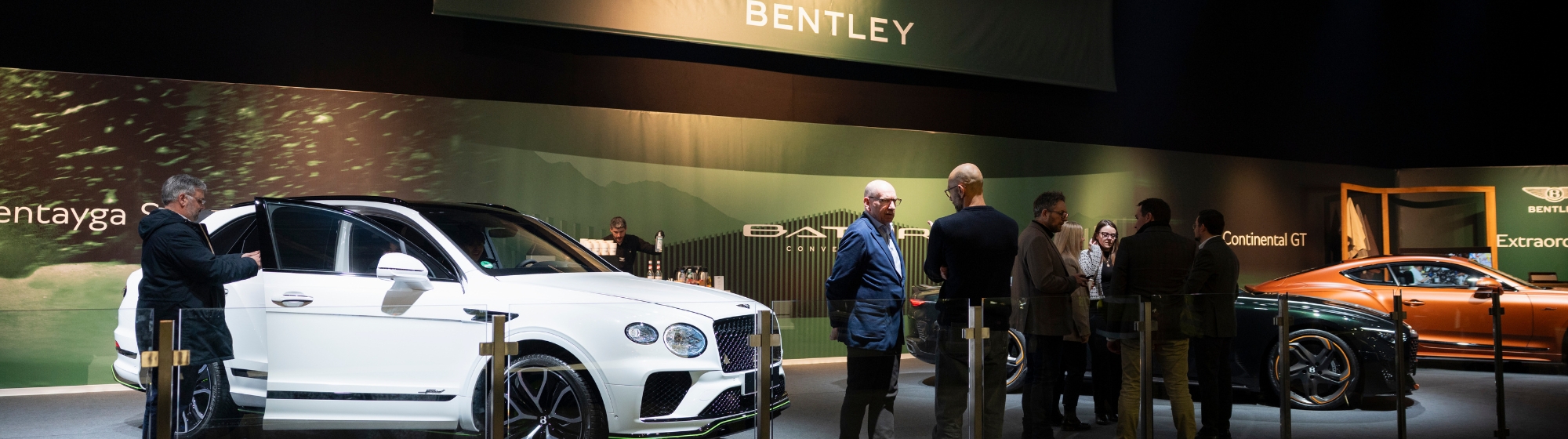 Photo of a luxurious and sleek stand in the foreground