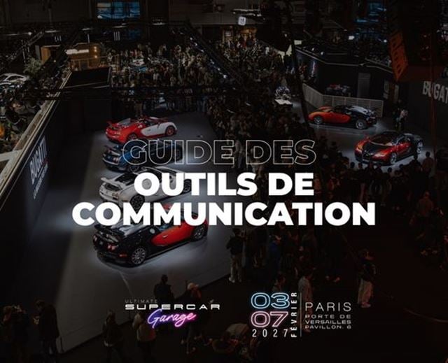 Ultimate Supercar Garage communication toolkit guide featuring the automotive event and showcased vehicles